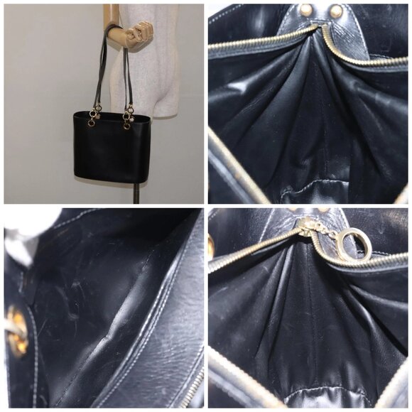Salvatore Ferragamo Tote Bag Leather Black Gold - Picture 14 of 14